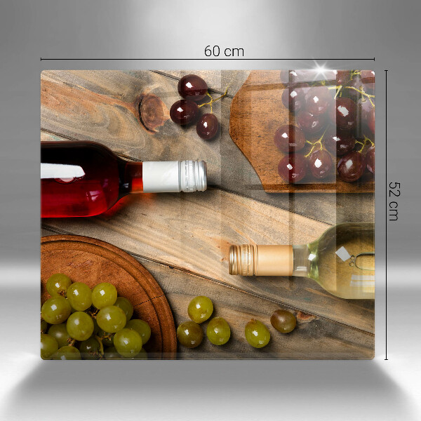 Herdplattenabdeckung Weinflaschen und Trauben