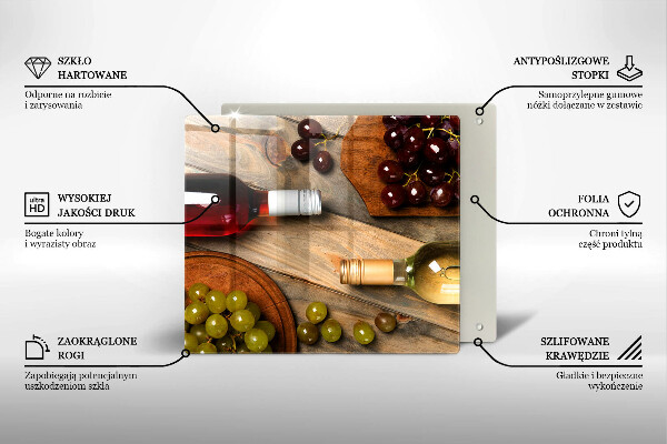 Herdplattenabdeckung Weinflaschen und Trauben