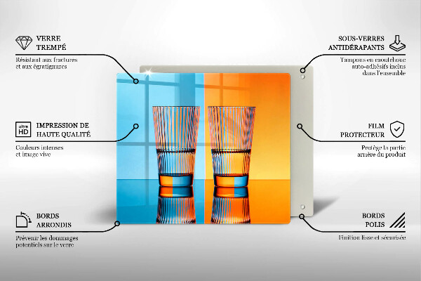 Herdplattenabdeckung Zwei Gläser Wasser