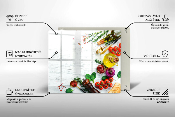 Herdplattenabdeckung Gemüse und Gewürze