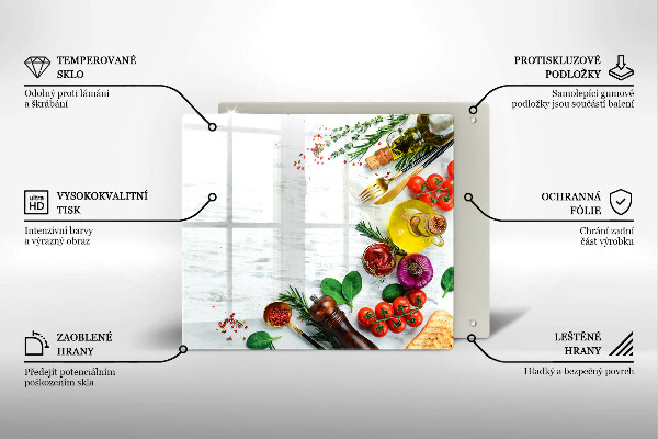 Herdplattenabdeckung Gemüse und Gewürze