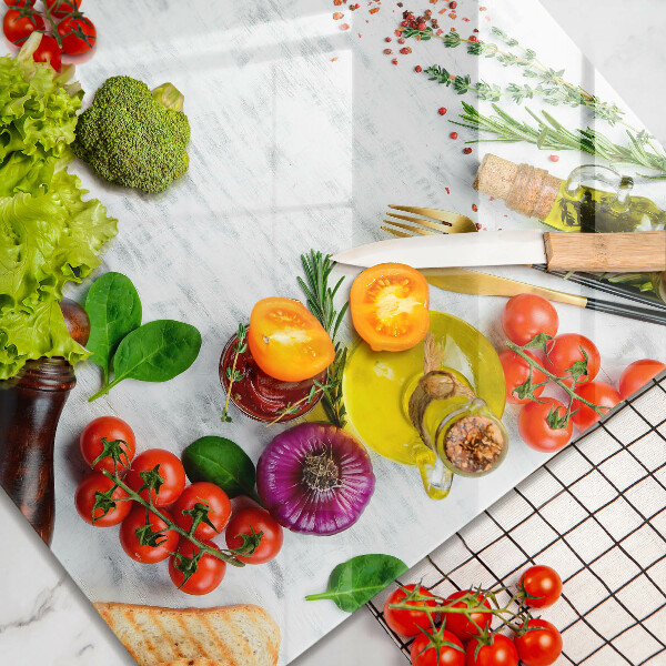 Herdplattenabdeckung Gemüse und Gewürze