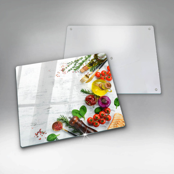 Herdplattenabdeckung Gemüse und Gewürze