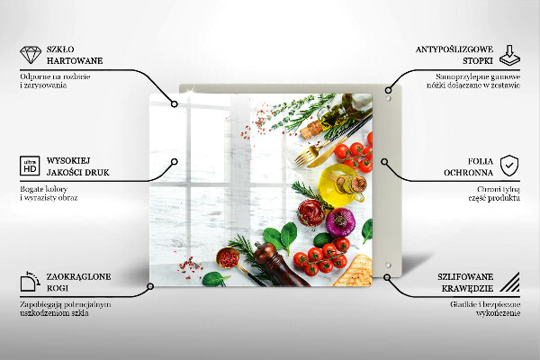 Herdplattenabdeckung Gemüse und Gewürze