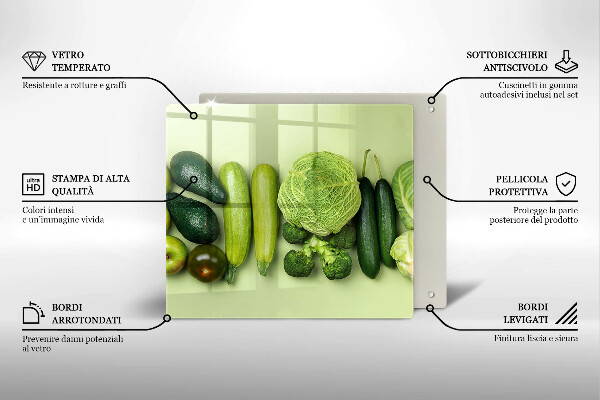 Herdplattenabdeckung Grünes Obst und Gemüse
