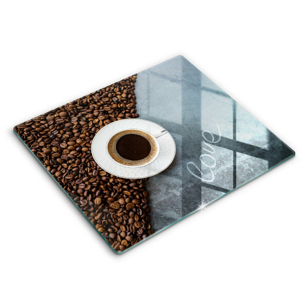 Ceranfeld schutz Kaffeebohnen und Tasse