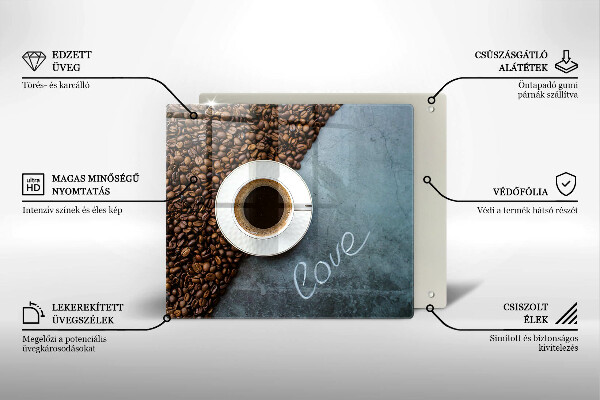 Ceranfeld schutz Kaffeebohnen und Tasse