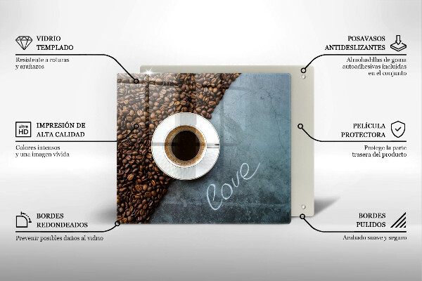 Ceranfeld schutz Kaffeebohnen und Tasse