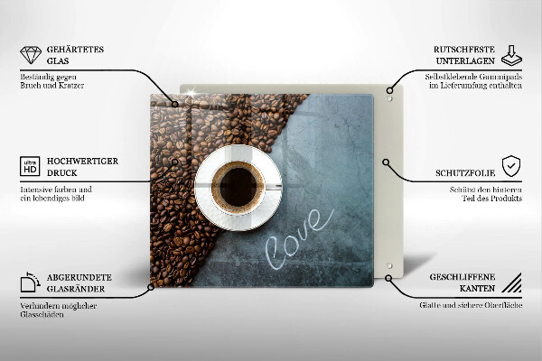 Ceranfeld schutz Kaffeebohnen und Tasse