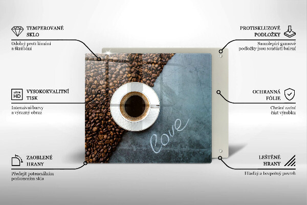 Ceranfeld schutz Kaffeebohnen und Tasse