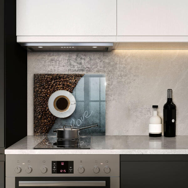 Ceranfeld schutz Kaffeebohnen und Tasse