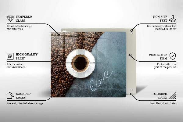 Ceranfeld schutz Kaffeebohnen und Tasse