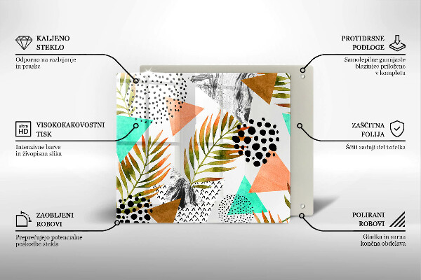 Ceranfeld schutz Boho-Blättermuster