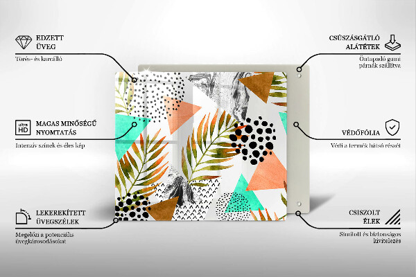 Ceranfeld schutz Boho-Blättermuster