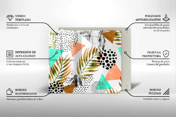 Ceranfeld schutz Boho-Blättermuster