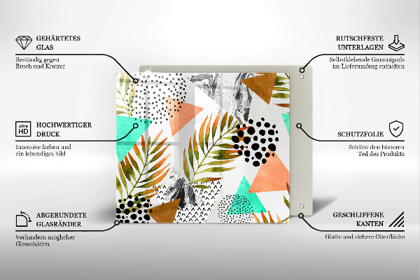 Ceranfeld schutz Boho-Blättermuster