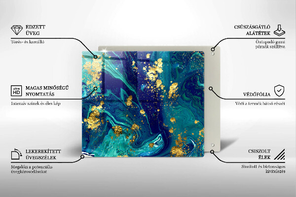 Herdplattenabdeckung Abstraktion mit Gold