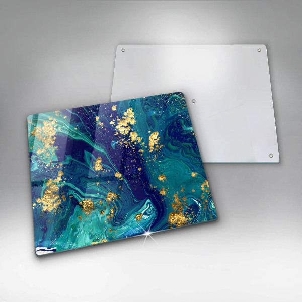 Herdplattenabdeckung Abstraktion mit Gold