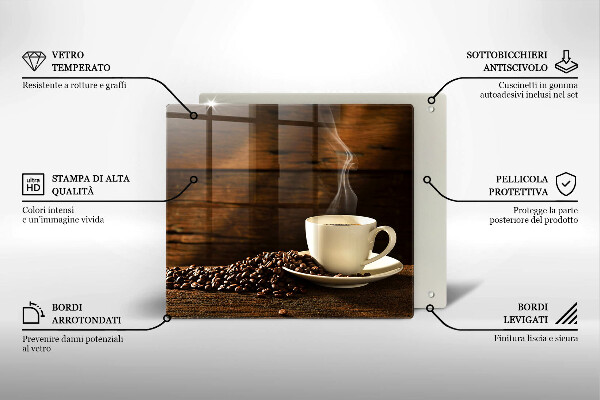 Herdplattenabdeckung Kaffeetasse aus Holz