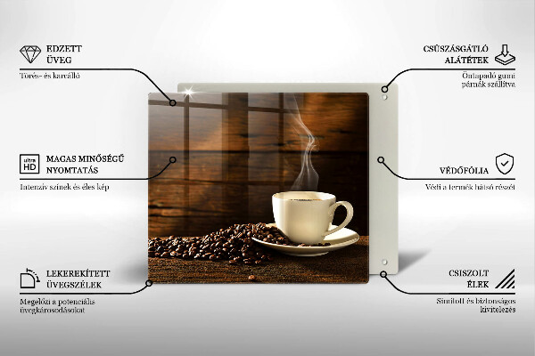 Herdplattenabdeckung Kaffeetasse aus Holz