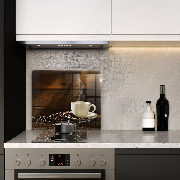 Herdplattenabdeckung Kaffeetasse aus Holz