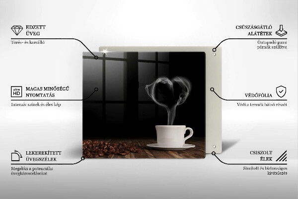 Herdplattenabdeckung Kaffeetasse-Herz