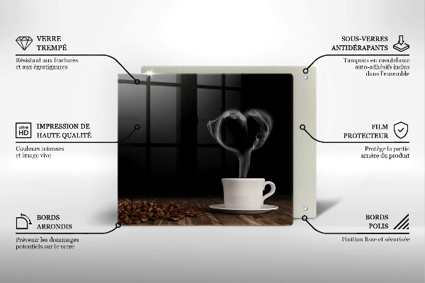 Herdplattenabdeckung Kaffeetasse-Herz