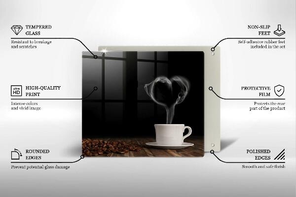 Herdplattenabdeckung Kaffeetasse-Herz