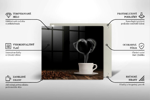 Herdplattenabdeckung Kaffeetasse-Herz