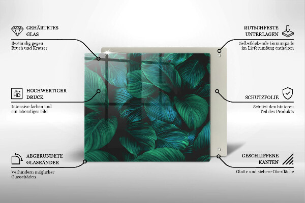 Ceranfeldabdeckung Dschungelblätter
