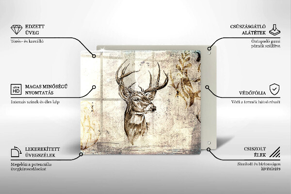 Herdplattenabdeckung Hirsch-Tierillustration