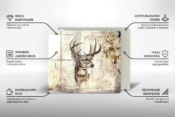 Herdplattenabdeckung Hirsch-Tierillustration