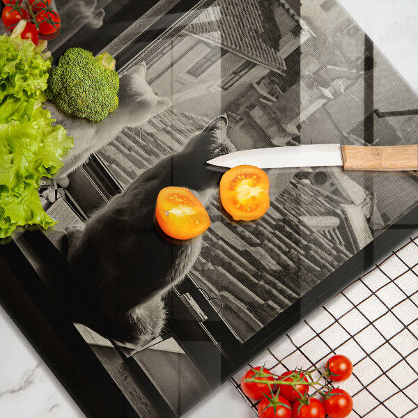 Herdplattenabdeckung Katzenstadt und Fenster