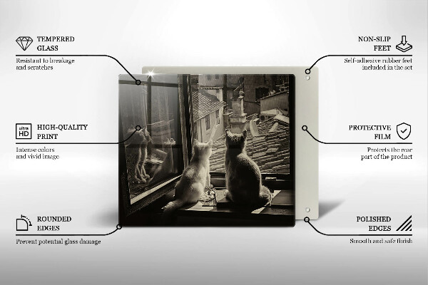 Herdplattenabdeckung Katzenstadt und Fenster