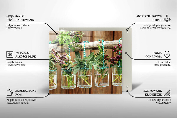 Herdplattenabdeckung Kräuterpflanzen Vintage