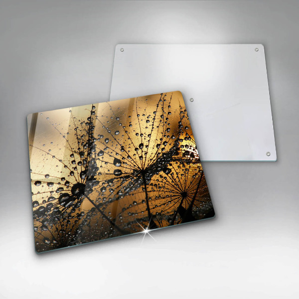 Herdplattenabdeckung Tau und Löwenzahn