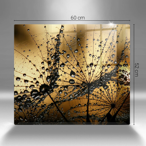 Herdplattenabdeckung Tau und Löwenzahn