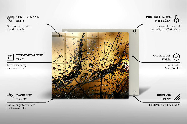 Herdplattenabdeckung Tau und Löwenzahn