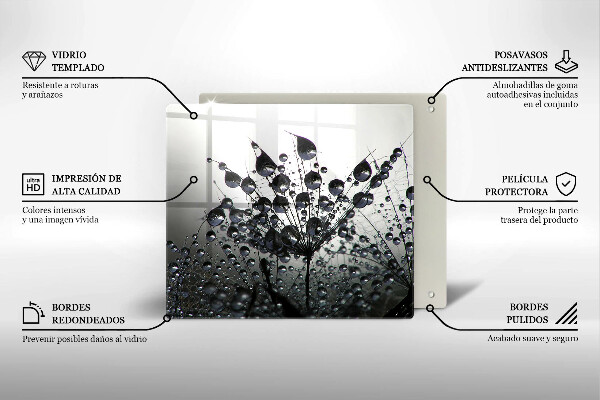 Herdplattenabdeckung Löwenzahn und Tau