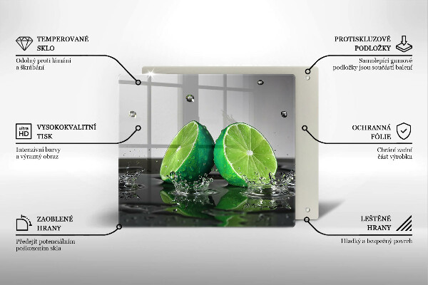 Herdplattenabdeckung Saftige Limetten und Wasser