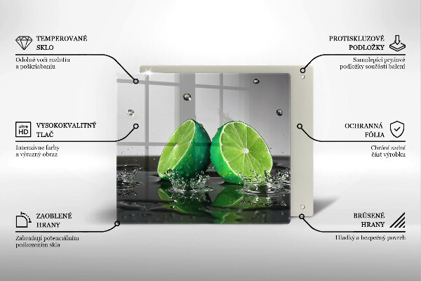 Herdplattenabdeckung Saftige Limetten und Wasser