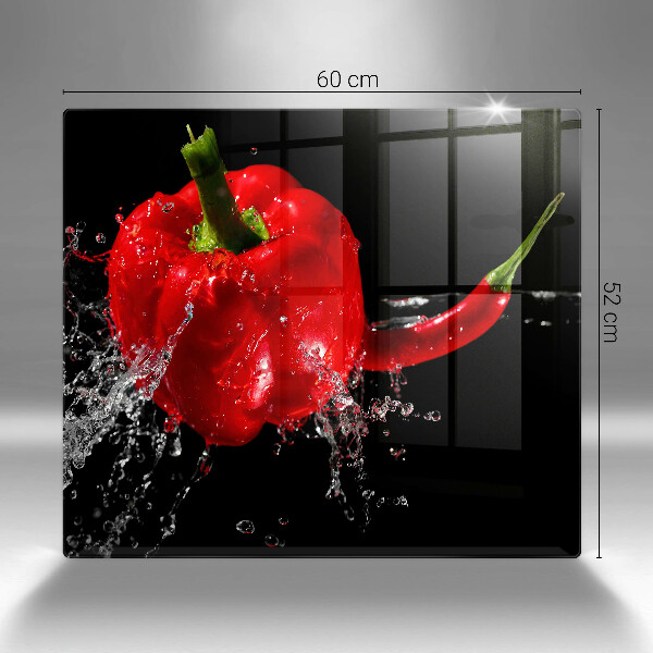 Herdplattenabdeckung Rote Paprika in Wasser