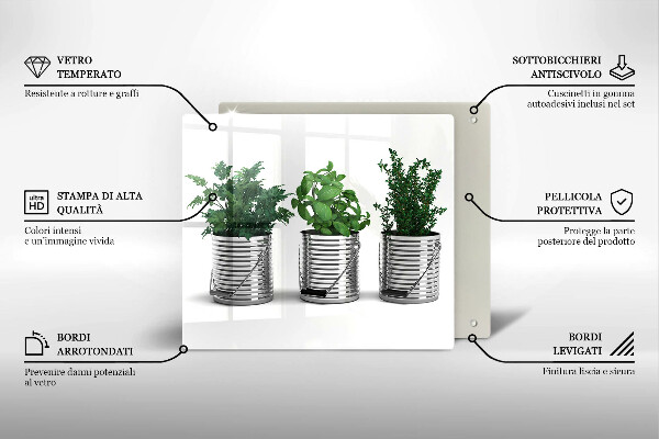 Herdplattenabdeckung Töpfe mit Kräuterpflanzen