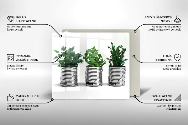 Herdplattenabdeckung Töpfe mit Kräuterpflanzen