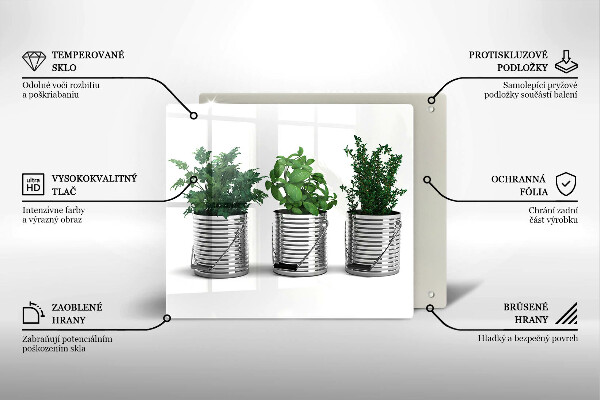 Herdplattenabdeckung Töpfe mit Kräuterpflanzen