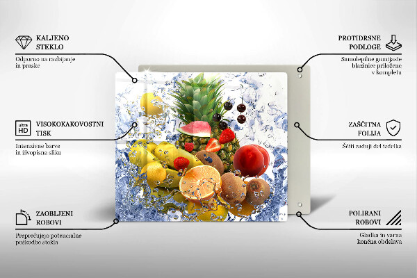 Herdplattenabdeckung Saftige Früchte und Wasser
