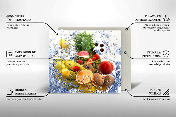Herdplattenabdeckung Saftige Früchte und Wasser