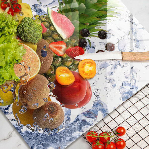 Herdplattenabdeckung Saftige Früchte und Wasser