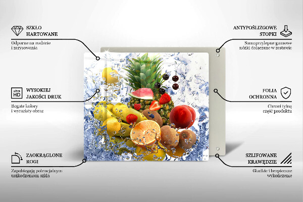 Herdplattenabdeckung Saftige Früchte und Wasser