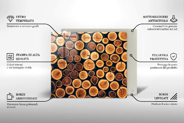 Herdplattenabdeckung Baumstümpfe aus Holz